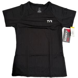 TYR Carbon Womens Short Sleeve Running Tee Top - Black TFTRC6A - Size XS - $54